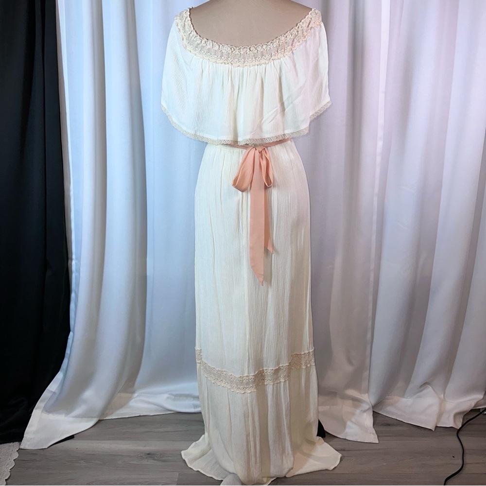 Flying‎ Tomato Maxi Dress Sz M Off-The-Shoulder Ruffle Bohemian Wedding NWOT - Picture 5 of 15